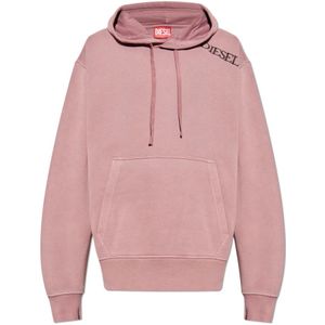 Diesel, Heren, Sweatshirts & Hoodies, Roze, Maat: 3XL Katoen,