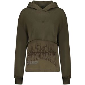 Givenchy, Dames, Sweatshirts & Hoodies, Groen, Maat: XS Katoen,