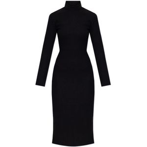 Bottega Veneta, Dames, Jurken, Zwart, Maat: S Wol,