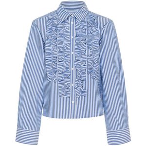 Part Two, Dames, Blouses & Shirts, Blauw, Maat: S Katoen,