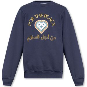 Casablanca, Heren, Sweatshirts & Hoodies, Blauw, Maat: S Katoen,