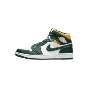 Nike Groen/Geel Air Jordan 1 Mid Sonics , Green , Heren , Maat: 44 1/2 EU