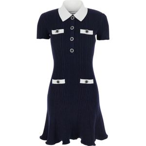 Self Portrait, Dames, Jurken, Blauw, Maat: S Wol,