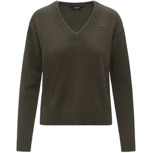 K-Way, Dames, Truien, Groen, Maat: L Katoen,