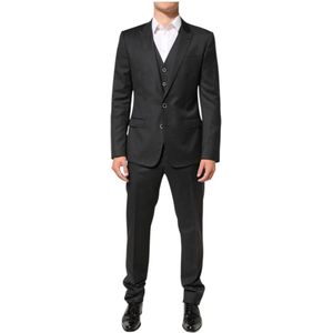 Dolce & Gabbana, Heren, Pakken, Zwart, Maat: L Viscose,