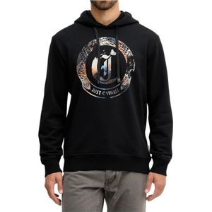 Roberto Cavalli, Heren, Sweatshirts & Hoodies, Zwart, Maat: M