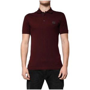Dolce & Gabbana - Short Sleeve Polo T-shirt - Maroon