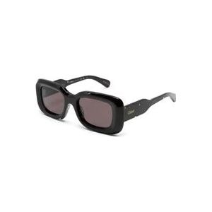 Chloé Zwarte zonnebril met originele accessoires , Black , Dames , Maat: 51 MM