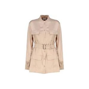 Burberry Beige Zijden Equestrian Hemden , Beige , Dames , Maat: XS