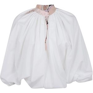 Pucci, Dames, Blouses & Shirts, Wit, Maat: XS Katoen,
