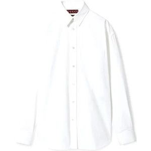 Gucci, Heren, Overhemden, Wit, Maat: L