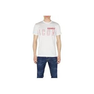 Dsquared2 Iconisch Heren T-Shirt , White , Heren , Maat: XL