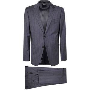 Zegna, Heren, Pakken, Grijs, Maat: XL Wol,