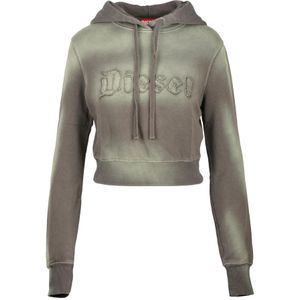 Diesel, Dames, Sweatshirts & Hoodies, Groen, Maat: M Katoen,