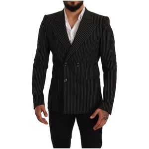 Dolce & Gabbana, Heren, Pakken, Zwart, Maat: M Zijde,