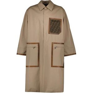 Fendi Omkeerbare Parka met Klassieke Kraag , Beige , Heren , Maat: XL