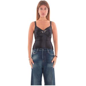 Diesel, Dames, Tops, Zwart, Maat: M Nylon,