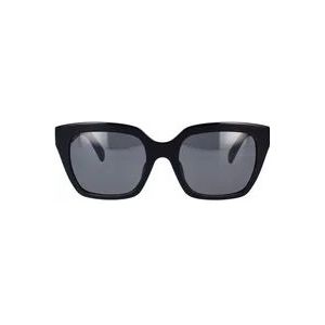 Celine Geometrische zonnebril met zwart acetaat montuur en grijze organische lenzen , Black , unisex , Maat: 56 MM
