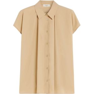 Weekend Max Mara, Dames, Blouses & Shirts, Beige, Maat: M Katoen,