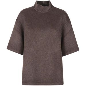 The Frankie Shop, Dames, Sweatshirts & Hoodies, Bruin, Maat: M Wol,