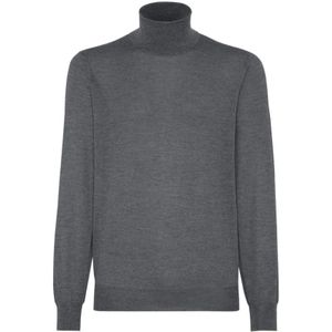 Brunello Cucinelli, Heren, Truien, Grijs, Maat: 2XL Kasjmier,