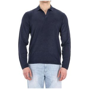 Barba, Heren, Tops, Blauw, Maat: XL Linnen,