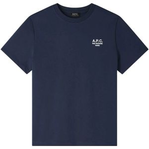 A.p.c., Heren, Tops, Blauw, Maat: XL Katoen,