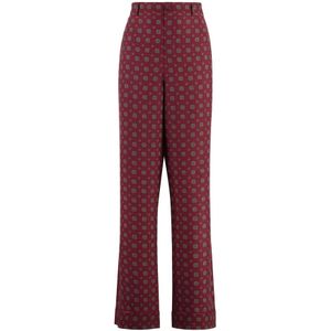 Moschino, Dames, Broeken, Rood, Maat: XS Zijde,