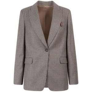 Brunello Cucinelli, Dames, Jassen, Bruin, Maat: XL Wol,