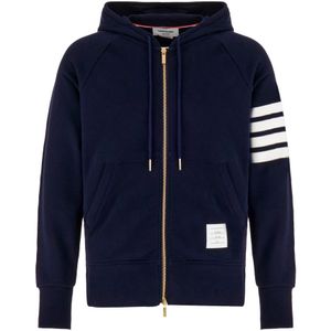 Thom Browne, Heren, Sweatshirts & Hoodies, Blauw, Maat: M Katoen,
