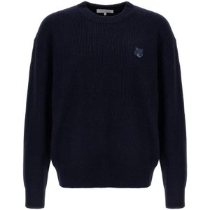 Maison Kitsuné, Heren, Truien, Blauw, Maat: XL