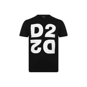 Dsquared2 Zwart Katoenen T-Shirt S74Gd0704 , Black , Heren , Maat: L