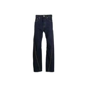 Lanvin Navy Blauwe Straight Denim Jeans , Blue , Heren , Maat: W33
