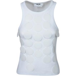 Msgm, Dames, Tops, Wit, Maat: S Katoen,
