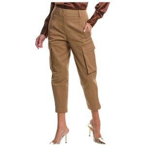 Brunello Cucinelli, Dames, Broeken, Bruin, Maat: XL Katoen,