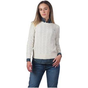 Ralph Lauren, Dames, Truien, Wit, Maat: L Wol,