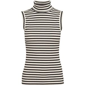 InWear - Gestreepte Rollneck Top - Zwart - Dames