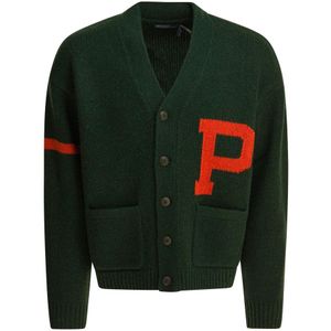 Polo Ralph Lauren Gebreid vest  donkergroen / lichtrood