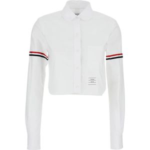 Thom Browne, Dames, Blouses & Shirts, Wit, Maat: XS Katoen,
