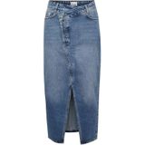 My Essential Wardrobe - Asymmetrische Denim Rok - Blauw - Medium Blue Retro Wash