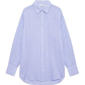 Anine Bing, Dames, Blouses & Shirts, Blauw, Maat: S Katoen,