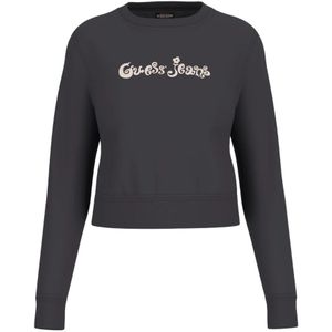 Guess, Dames, Sweatshirts & Hoodies, Zwart, Maat: XS Katoen,