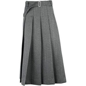 Officine Générale, Dames, Rokken, Grijs, Maat: S Wol,