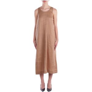 Max Mara, Dames, Jurken, Bruin, Maat: S Linnen,