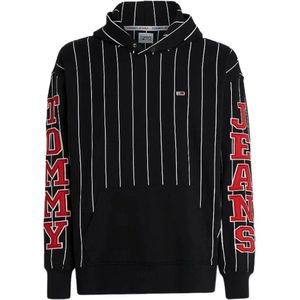 Tommy Jeans, Heren, Sweatshirts & Hoodies, Zwart, Maat: M Katoen,