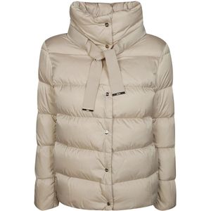 Herno, Dames, Jassen, Beige, Maat: L Satijn,