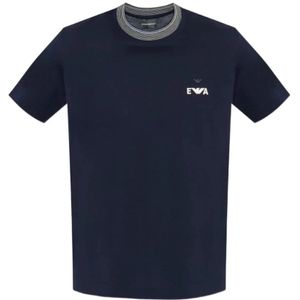 Emporio Armani, Heren, Tops, Blauw, Maat: 2XL Piqué,