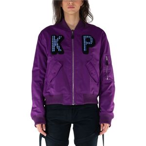 Kenzo, Dames, Jassen, Paars, Maat: L Poliester,