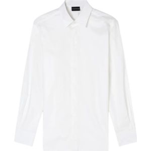 Emporio Armani, Heren, Overhemden, Wit, Maat: S Katoen,
