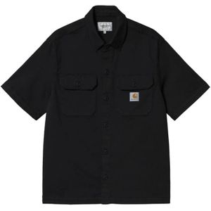 Carhartt Wip, Heren, Overhemden, Zwart, Maat: XS